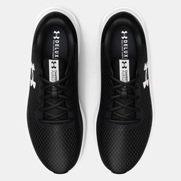 UNDER ARMOUR CHARGED PURSUIT 3 3024878-001 BLACK-WHITE